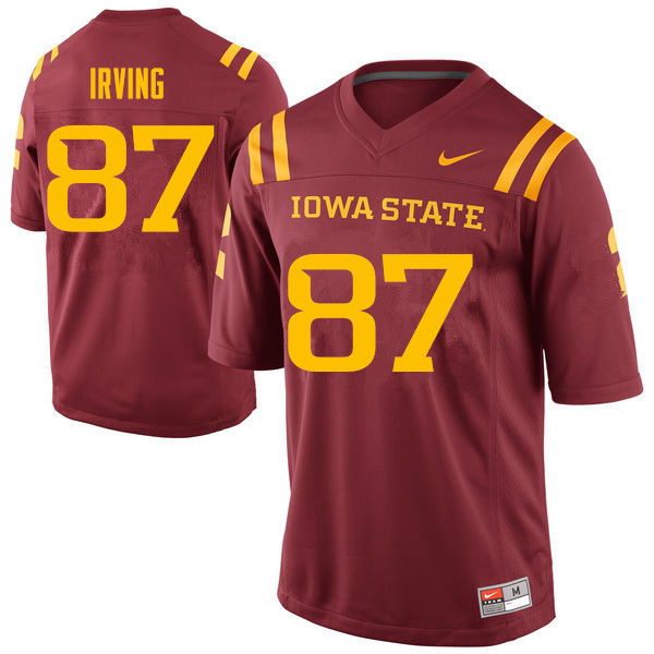 Men #87 David Irving Iowa State Cyclones College Football Jerseys Sale-Cardinal
